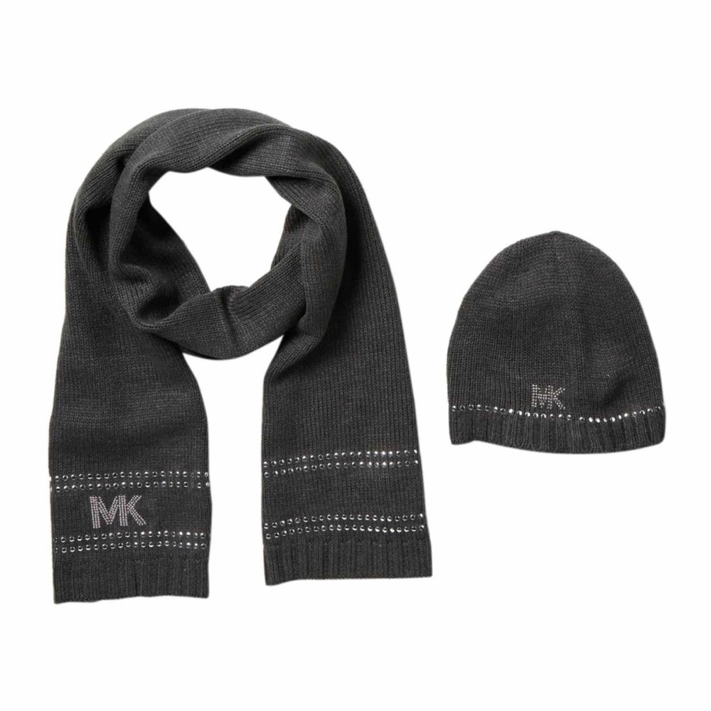 Michael Kors Stud Stripe Hat and Scarf Set- NWT